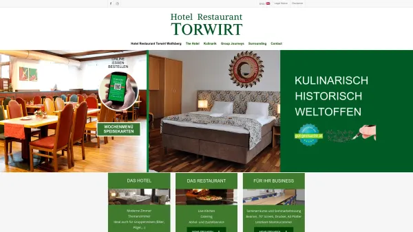 Website Screenshot: Hotel Torwirt - Hotel and Restaurant in Wolfsberg › Hotel Restaurant Torwirt - Wolfsberg - Date: 2023-06-15 16:02:34