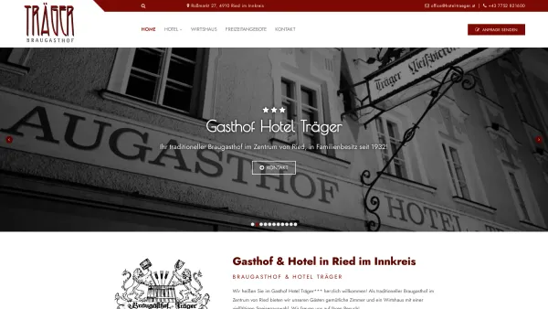 Website Screenshot: Braugasthof & Hotel Träger - Braugasthof & Hotel Träger in Ried im Innkreis - Date: 2023-06-22 15:16:00