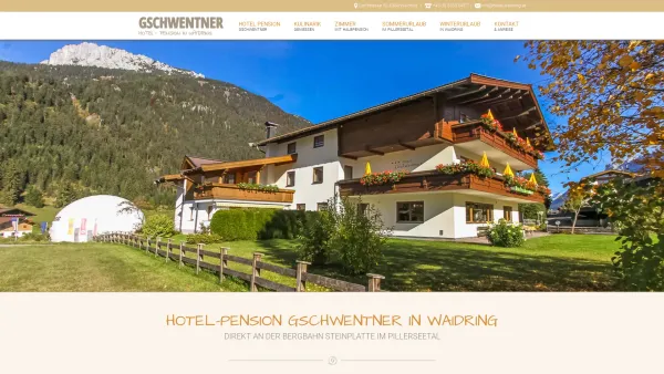 Website Screenshot: Hotel Pension Gschwentner - Hotel Pension Gschwentner in Waidring - Date: 2023-06-14 10:40:41