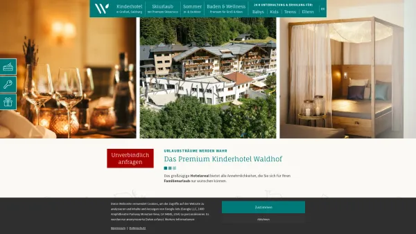 Website Screenshot: Hotel Waldhof Prommegger GmbH & Co KG 
Das Kinderhotel für Ihren Urlaub in Salzburg! - Premium Kinderhotel Waldhof | Top Kinderhotel in Großarl, Salzburg - Date: 2023-06-15 16:02:34