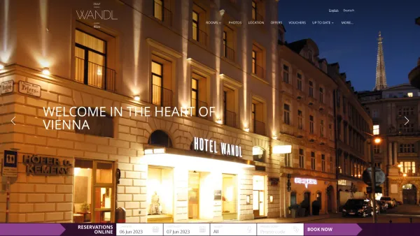 Website Screenshot: Hotel Wandl*** - Hotel Wandl, Vienna | Welcome Official Website - Date: 2023-06-14 10:40:41