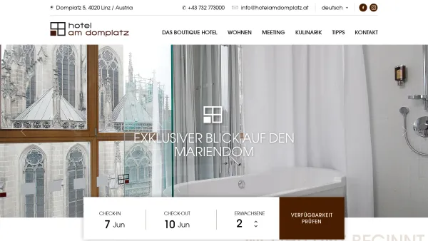 Website Screenshot: Hotel am Domplatz - Hotel am Domplatz: Boutique Hotel im Zentrum von Linz - Date: 2023-06-14 10:40:44