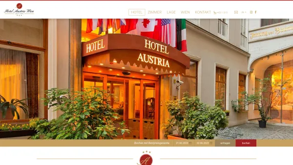 Website Screenshot: Hotel Austria*** - Hotel Wien im 1. Bezirk - Hotel Austria im Stadtzentrum - Date: 2023-06-22 15:16:00