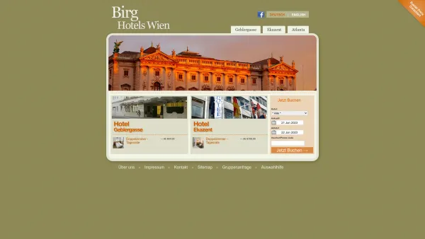 Website Screenshot: Hotel Birg-Cyrus - Günstige Hotels in Wien | Birg Hotels Wien | Hotels Wien - Date: 2023-06-22 15:16:00