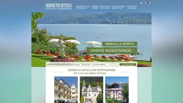 Website Screenshot: Hotel Dermuth Parkvilla Wörth Hotel Sonnengrund - Hotel Dermuth Parkvilla Wörth Sonnengrund Pörtschach Wörthersee Kärnten Restaurant Golf - Date: 2023-06-22 15:16:00