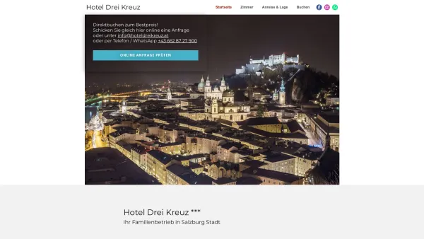 Website Screenshot: Angelika Iris Melanie HOTEL DREIKREUZ Herzen von Salzburg - Hotel Drei Kreuz Salzburg - Date: 2023-06-22 15:16:00