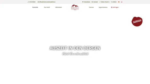 Website Screenshot: Hotel Ennskraxblick Kleinarl - Ennskraxblick: Ihr Hotel in Wagrain im Salzburger Land - Date: 2023-06-22 15:14:05