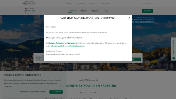 Website Screenshot: Hotel Junior Salzburg - Das Junior - Wendl Hotels - Date: 2023-06-22 15:16:32