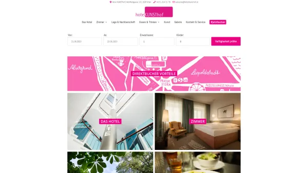 Website Screenshot: hotel KUNSThof - Ihr Hotel in Wien | Hotel KUNSThof - Date: 2023-06-22 15:12:39
