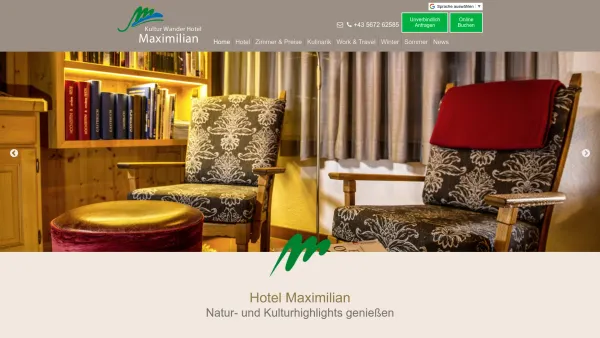 Website Screenshot: Hotel Maximilian Gabriela Koch KG - Hotel Maximilian Reutte Tirol - Home - Date: 2023-06-14 10:40:44