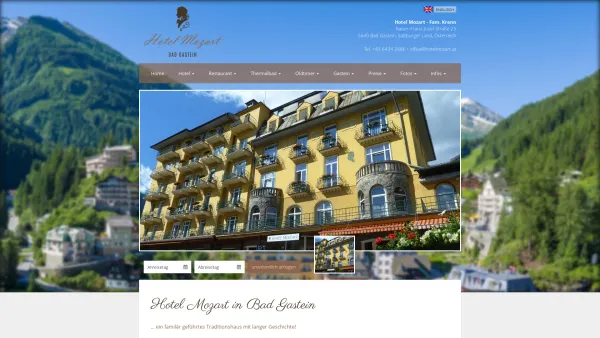 Website Screenshot: Hotel Mozart Bad Gastein Hotel Gastein Gasteinertal Salzburg Austria Oesterreich - Hotel Mozart Bad Gastein - Date: 2023-06-22 15:12:39