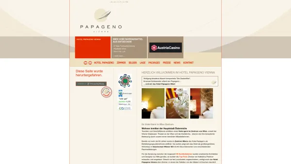 Website Screenshot: Peter Weiß Gesellschaft m.b.H. Co Sitemap - Hotel in Wien - Hotel Papageno im Zentrum von Wien - Date: 2023-06-22 15:12:39