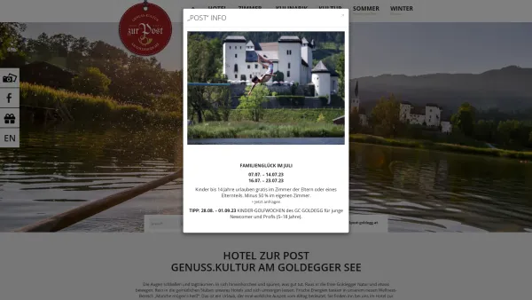 Website Screenshot: Hotel Gasthof zur Post**** - Hotel zur Post Goldegg 4 Sterne Hotel am Goldegger See - Date: 2023-06-22 15:12:39