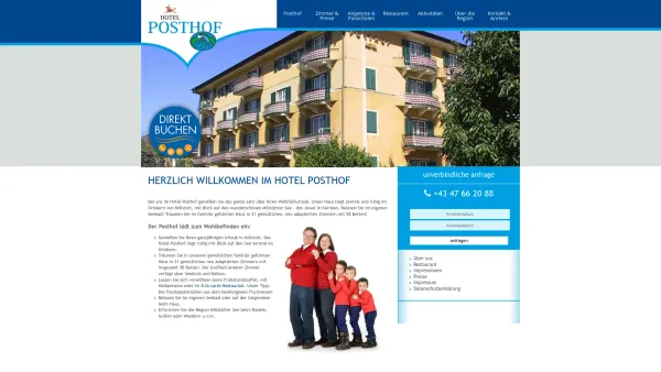 Website Screenshot: Hotel Posthof - Hotel Posthof l Millstätter See - Hotel Posthof - Fam. Collaud - Date: 2023-06-22 15:12:39