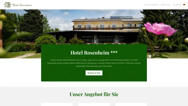 Website Screenshot: Hotel Rosenheim Betriebsg.m.b.H - Startseite - *** Hotel Rosenheim in Krumpendorf ( Kärnten ) - Date: 2023-06-22 15:12:39