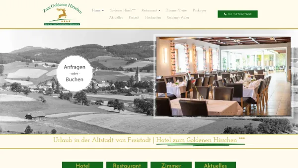 Website Screenshot: Gasthof Hotel Freistadt Goldener Adler Goldener Hirsch - Hotels-Freistadt – Zum Goldenen Hirsch - Date: 2023-06-22 15:12:39