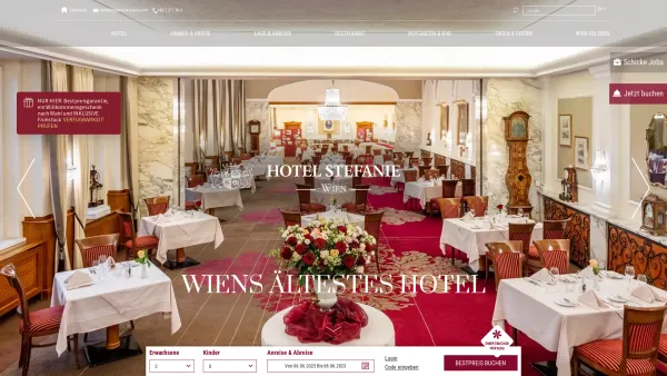 Website Screenshot: Hotel Stefanie, Schick Hotels Wien - Hotel Stefanie | Das älteste Hotel in Wien (1600) - Date: 2023-06-15 16:02:34