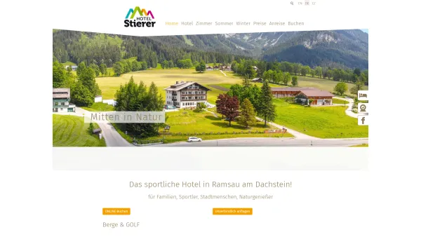 Website Screenshot: Hotel Stierer Ramsau am Dachstein - Das sportliche Hotel in Ramsau am Dachstein - Date: 2023-06-14 10:40:44