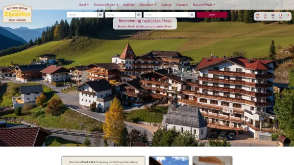 Website Screenshot: Hotel Gasthof Thaneller - Startseite: Hotel Gasthof Restaurant Thaneller, Berwang-Rinnen - Date: 2023-06-14 10:40:44