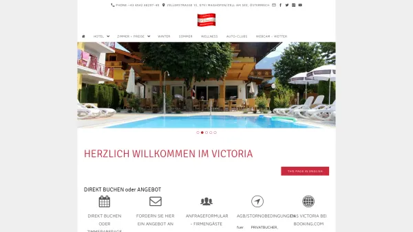 Website Screenshot: Hotel Victoria Reichkendler GmbH - HOTEL Restaurant VICTORIA - MAISHOFEN am Zeller See - Date: 2023-06-22 15:12:39