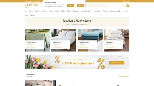 Website Screenshot: Hotelwäsche ErwMüller - Hotelwäsche & Textilien für Hotel & Gastrobedarf bei LUSINI - Date: 2023-06-22 15:12:39