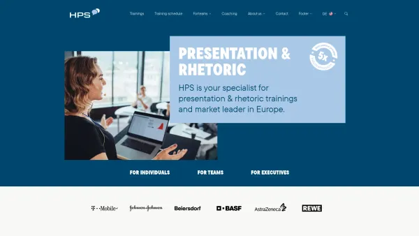 Website Screenshot: HPS Hierhold Presentation Services GmbH - Rhetoric and presentation training from the leading institute - Quality Seminars | HPS - Date: 2023-06-14 10:40:44