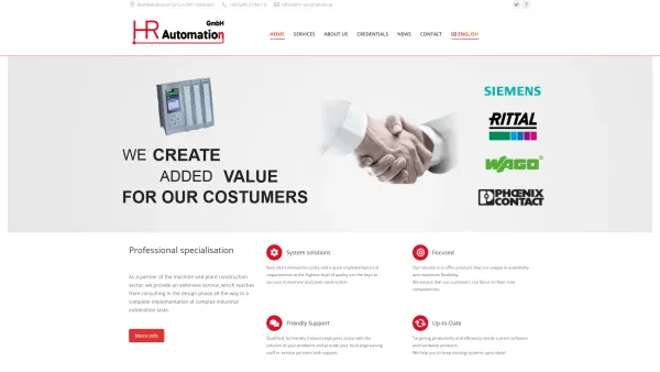 Website Screenshot: HR-Automation GmbH - Industrial Automation Solutions - HR-Automation GmbH - Date: 2023-06-26 10:26:24