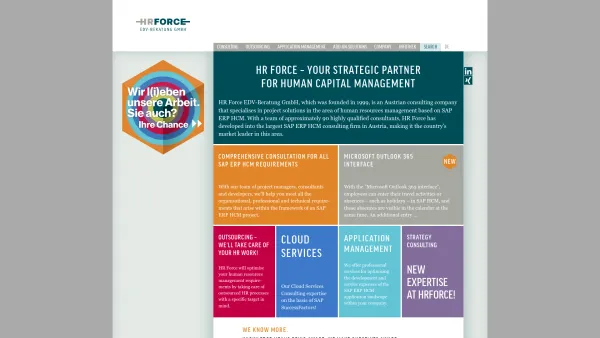Website Screenshot: HR Force EDV-Beratung GmbH - HR FORCE – Your strategic Partner for Human Capital Management - Date: 2023-06-22 15:14:11
