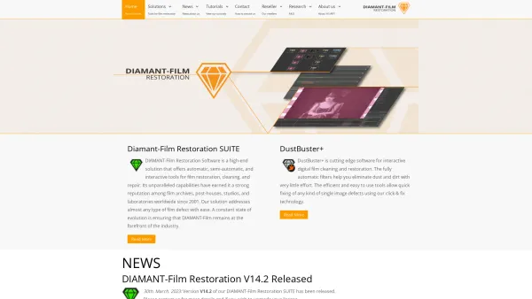 Website Screenshot: HS-ART Digital Service Film Restoration Software and Service - DIAMANT-Film Restoration / HS-ART Digital - Welcome to HS-ART Digital - The maker of the DIAMATN-Film Restoration Software - Date: 2023-06-22 15:14:11