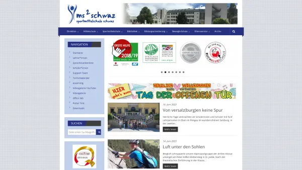 Website Screenshot: Hauptschule mit Sport Computer und Projekten - Mittelschule 2 Schwaz – Hubert Danzl Schulzentrum Schwaz – Im Zentrum das KIND - Date: 2023-06-22 15:14:11