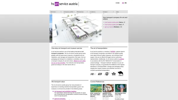 Website Screenshot: HSART SERVICE AUSTRIA - Transport company for art & culture l HS Art Service Austria - hsartservice en - Date: 2023-06-22 15:14:11