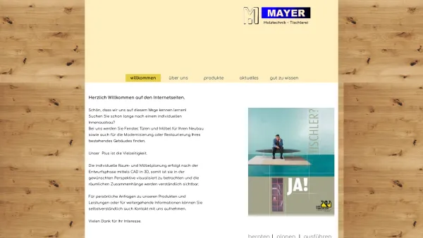 Website Screenshot: Jürgen Mayer Tischlerei - Tischlerei Mayer - Date: 2023-06-22 15:14:11
