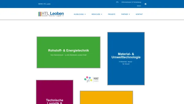 Website Screenshot: HTL Leoben Höhere Technische Lehranstalt für Logistik und Metallurgie - Home > HTL Leoben > 8700 Leoben - Date: 2023-06-22 15:14:11