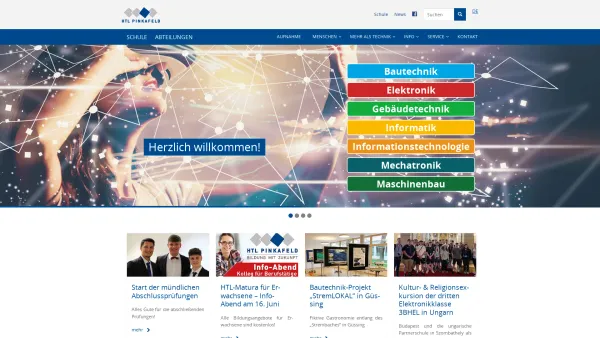 Website Screenshot: Höhere Technische Bundeslehranstalt HTBL Pinkafeld Startseite - HTL Pinkafeld - Date: 2023-06-14 10:40:44