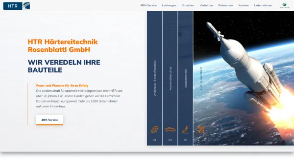 Website Screenshot: Härtereitechnik Rosenblattl Wir begrüßen Sie bei HTR - Härterei für höchste Qualitätsansprüche | HTR - Date: 2023-06-22 15:14:11