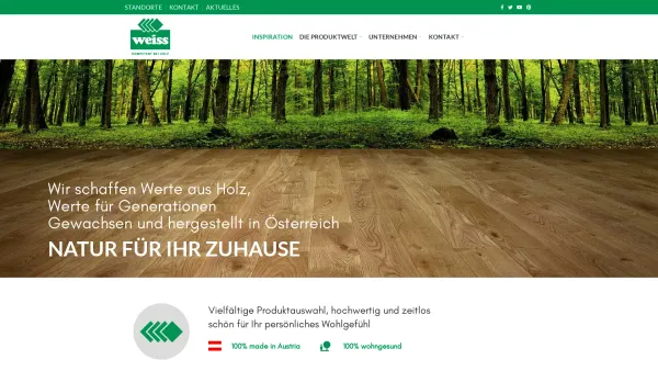 Website Screenshot: Huber Holz - Wir schaffen Werte aus Holz, Werte für Generationen Gewachsen und hergestellt in Österreich - Natur für Ihr Zuhause - weiss.at - Date: 2023-06-15 16:02:34