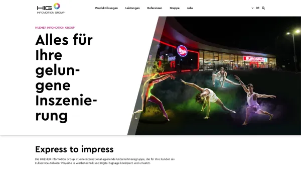 Website Screenshot: Huber Reklametechnik GmbH - HIG - Date: 2023-06-22 15:14:11