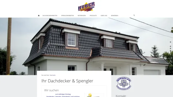Website Screenshot: HUBER Ges.m.b.H. Dachdecker & Spengler - Huberdach - Dachdeckerei und Spenglerei im Weinviertel - Date: 2023-06-22 15:16:32