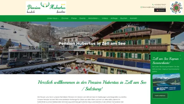 Website Screenshot: Pension Hubertus - Pension Hubertus Zell am See / Salzburg | Pension Hubertus in Zell am See - Date: 2023-06-22 15:12:42