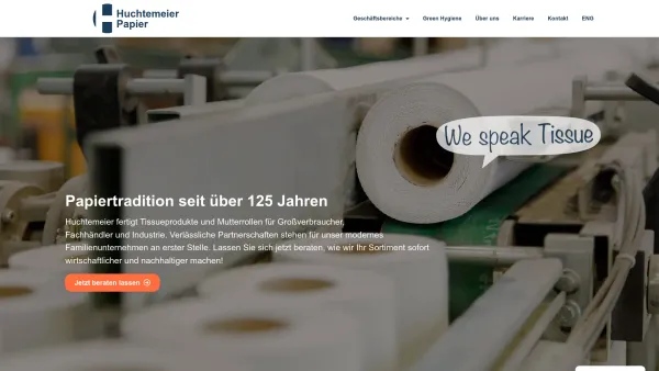 Website Screenshot: Huchtemeier Heinzel Papier Papierhandel graphische Papiere Wellpappen Tissue Zellstoff - huchtemeier.com – Ihr Experte für Hygienepapiere und Rohstoffe - Date: 2023-06-22 15:12:42