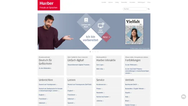 Website Screenshot: Max Hueber Hueber.de Sprachen der Welt - Hueber Verlag – Freude an Sprachen - Date: 2023-06-22 15:12:42