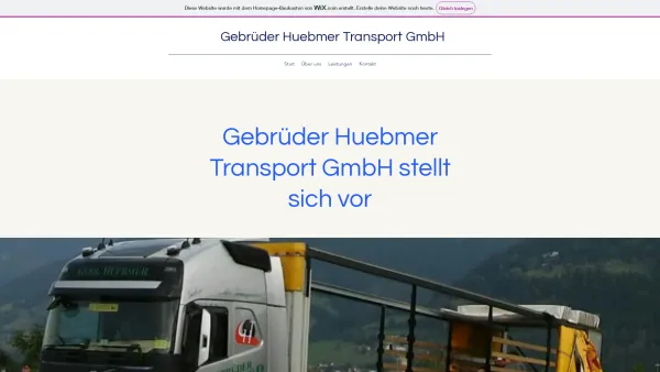 Website Screenshot: Gebrüder Huebmer Transportgesellschaft mit beschränkter Haftung - Start - Date: 2023-06-22 15:12:42