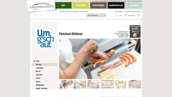 Website Screenshot: Hüthmayr - Wurst- und Fleischmanufaktur - Fleischerei Hüthmayr - kremsmuenster.online - Date: 2023-06-22 15:12:42
