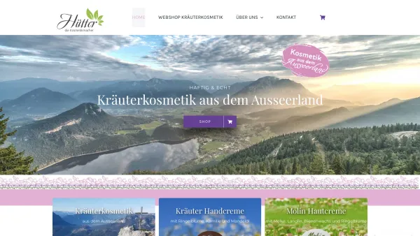 Website Screenshot: Hütter - Die Kosmetikmacher - Hütter – Die Kosmetikmacher – Kräuterkosmetik aus dem Ausseerland - Date: 2023-06-22 15:12:42