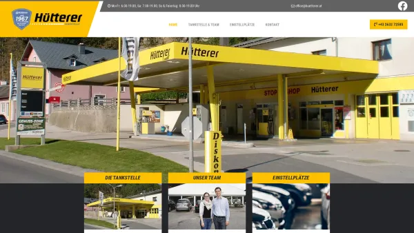 Website Screenshot: Autohaus Hütterer - Ihre Tankstelle bei Oed in Wiener Neustadt - Hütterer GmbH - Date: 2023-06-22 15:12:42
