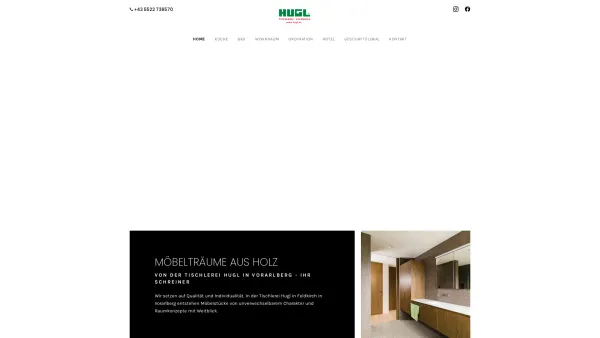 Website Screenshot: tischlerei hugl - Tischlerei Hugl in Feldkirch - Ihr Schreiner - Date: 2023-06-14 10:40:44