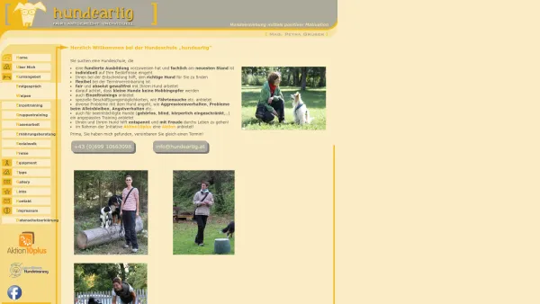 Website Screenshot: Hundeschule Hundeartig Mag. Petra Gruber - Home - Hundeartig - Date: 2023-06-14 10:37:01