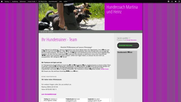 Website Screenshot: Hundecoach - Ihr Hundetrainer - Team - Date: 2023-06-22 15:16:32