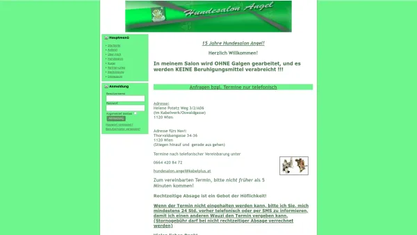 Website Screenshot: Hundesalon Angel - Herzlich Willkommen - Date: 2023-06-22 15:16:32