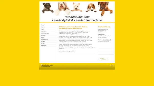 Website Screenshot: Hundestudio Lina - Willkommen bei - Hundestudio Lina in Wien - Hundestylist - Hundefrisörschule - Date: 2023-06-22 15:16:32